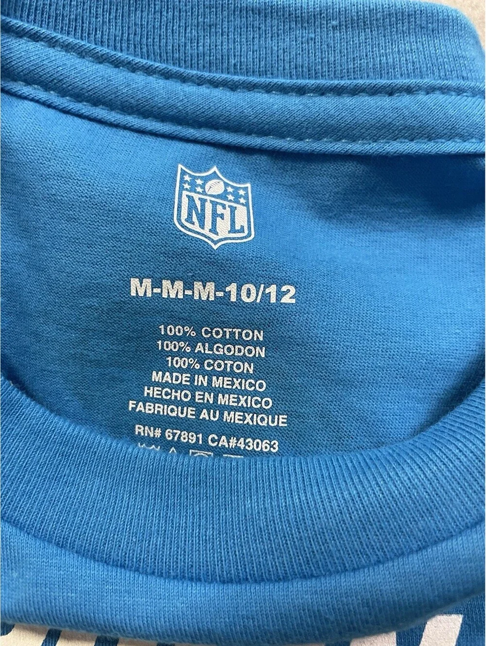 Carolina Panthers NFL Youth T-Shirt, Size Medium 10/12